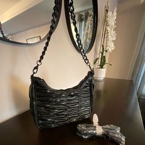 Aldo Black Ruched Shoulder Bag